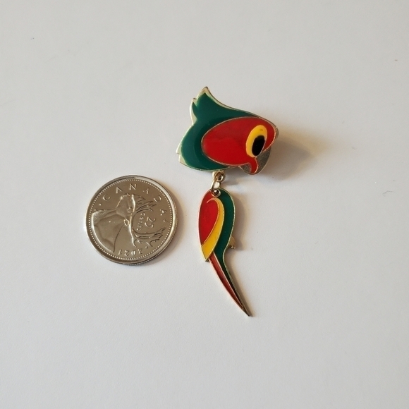 Vintage Vibrant Colourful Parrot Brooch - Picture 3 of 3